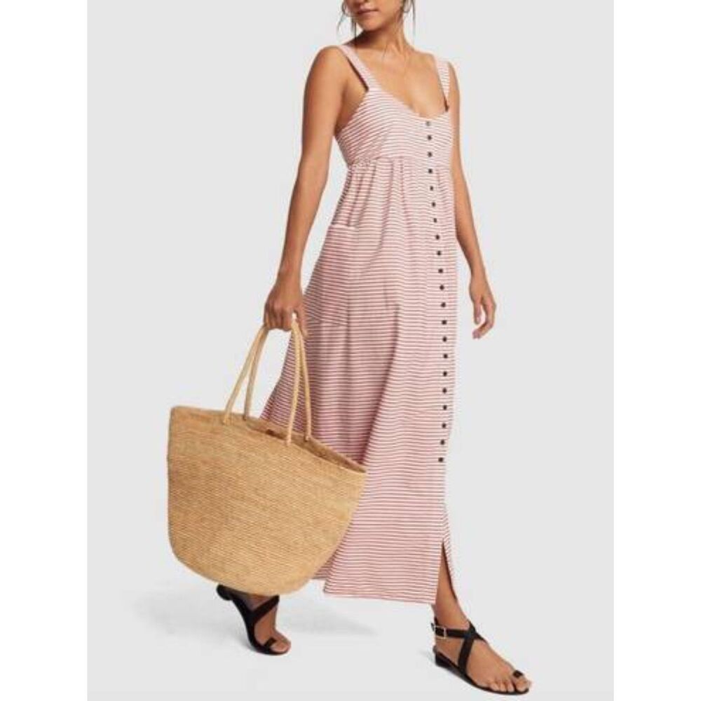 Mara Hoffman Swim Orla Dress In Cabana Stripe Red M